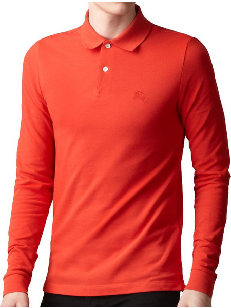 Burberry Ανδρική Μπλούζα Polo Μακρυμάνικη Κοραλί 38727591