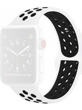 Bikson Λουράκι Σιλικόνης White / Black (Apple Watch 38 / 40 / 41mm)