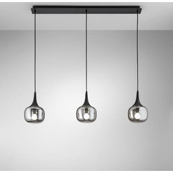 LUCE ambiente ΝI-Jaipur-SQ3-GR Κρεμαστό Φωτιστικό Οροφής Τρίφωτο E14 Μαύρο