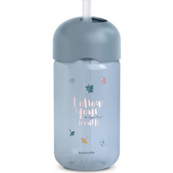 Suavinex Bear Παγούρι με Καλαμάκι Σιλικόνης Blue 340ml