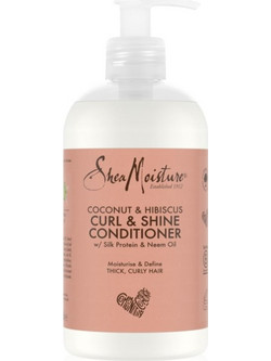 Shea Moisture Coconut & Hibiscus Conditioner για Επανόρθωση & Όγκο για Σγουρά Mαλλιά 384ml