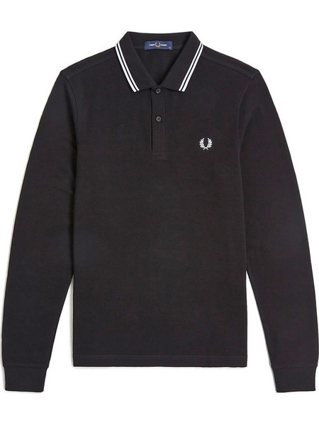 Fred Perry Ανδρική Μπλούζα Polo Μακρυμάνικη Μαύρη M3636-350