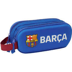 Safta F.C. Barcelona Κασετίνα Βαρελάκι με 2 Θήκες Μπλε 822484512