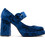 Divine Follie Γόβες Suede με Χοντρό Ψηλό Τακούνι Μπαρέτα & Φιάπα Royal Blue DVN-59-731