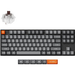 Keychron K8 Max QMK Ασύρματο Μηχανικό Gaming Πληκτρολόγιο TenKeyLess με Keychron Super Brown Διακόπτες RGB Grey