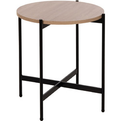 HomeMarkt Βοηθητικό Τραπεζάκι Σαλονιού MDF με Μεταλλική Βάση Φ55xΥ50cm HM9589.03