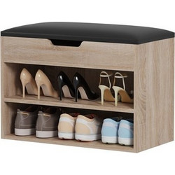 HomeMarkt Romir Παπουτσοθήκη Σκαμπό Ξύλινη Sonoma M60xΠ30xY44cm HM2477.01
