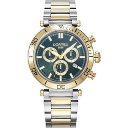 Roamer Toscana Ανδρικό Ρολόι Χρονογράφος με Ασημί Χρυσό Μεταλλικό Μπρασελέ 994837477520