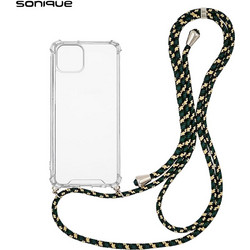 Sonique Strap Back Cover Transparent / Rainbow Green (iPhone 14 Plus)