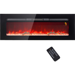 HOMCOM 820-422V92BK Ηλεκτρικό Τζάκι Τοίχου 1800W Μ127xΥ45xΒ15.8cm