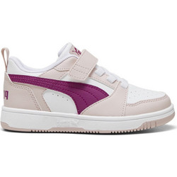 Puma Rebound V6 Παιδικά Sneakers Μποτάκια Λευκά Ροζ Μωβ 397419-14