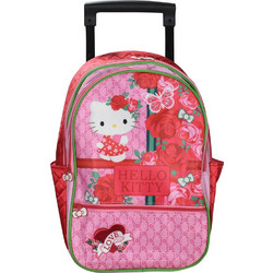 SunCe Hello Kitty Junior Σχολική Τσάντα Τρόλεϊ Δημοτικού Ροζ HC7-7560-MULTI