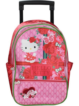 SunCe Hello Kitty Junior Σχολική Τσάντα Τρόλεϊ Δημοτικού Ροζ HC7-7560-MULTI