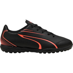 Puma Vitoria TF 107487-09 Παιδικά Ποδοσφαιρικά Παπούτσια με Σχάρα Μαύρα Κόκκινα