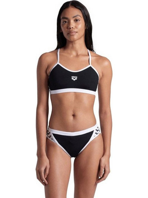 Arena Icons Αθλητικό Γυναικείο Μαγιό Bikini Set Μαύρο Λευκό 005037-510