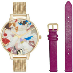 Olivia Burton Γυναικείο Ρολόι με Χρυσό Μεταλλικό Μπρασελέ OBGSET153