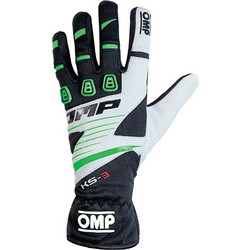 OMP Karting Gloves KS-3 White Black Green