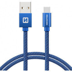 Swissten Braided USB-A to USB-C 1.2m Blue 71521208