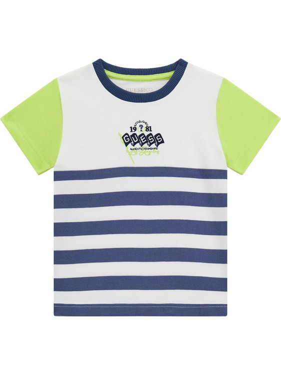 Guess Παιδικό T-Shirt Κοντομάνικο Λευκό Μπλε Lime N5RI21K9N34-S82B