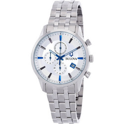 Bulova Sutton Ανδρικό Ρολόι Χρονογράφος Αυτόματο με Ασημί Μεταλλικό Μπρασελέ 96B404