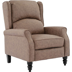Woodwell Πολυθρόνα Relax με Υποπόδιο Ανακλινόμενη Καφέ Antique Ε7144,1