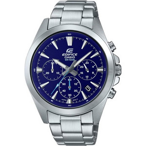 Casio Edifice Ανδρικό Ρολόι Χρονογράφος με Ασημί Μεταλλικό Μπρασελέ EFV-630D-2AVUDF