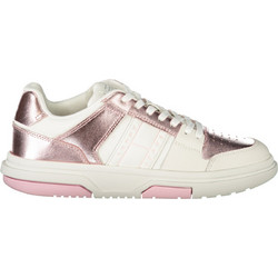 Tommy Jeans Γυναικεία Sneakers Λευκά Ροζ Χρυσά EN0EN02591-TH2