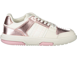 Tommy Jeans Γυναικεία Sneakers Λευκά Ροζ Χρυσά EN0EN02591-TH2