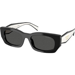Prada PRB05S 09Q08Z Γυναικεία Γυαλιά Ηλίου Πολυγωνικά Κοκάλινα Μαύρα με Μαύρο Φακό