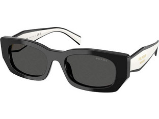 Prada PRB05S 09Q08Z Γυναικεία Γυαλιά Ηλίου Πολυγωνικά Κοκάλινα Μαύρα με Μαύρο Φακό