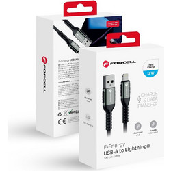 Forcell C257 Braided USB-A to Lightning Cable 12W 1.2m Black 5903396298325