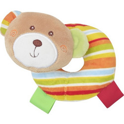 Lorelli Donut Bear Beige Υφασμάτινη Κουδουνίστρα Κρίκος για Νεογέννητα
