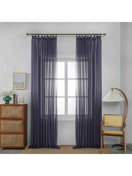 My Home Luxury Κουρτίνα Παραθύρου με Τρέσα 270x295 6037-20 Μπλε Σκούρο