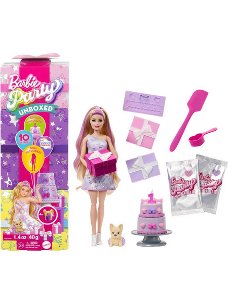 Mattel Barbie Party Unboxed Reveal Pet Birthday Series