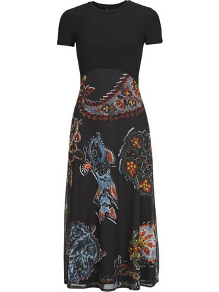 Desigual Midi Καλοκαιρινό Καθημερινό Φόρεμα Μαύρο 25SWVK32-2000