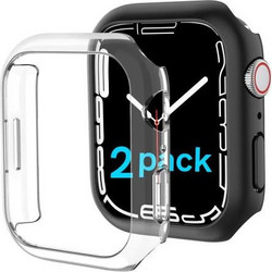 AHAstyle WG59 2-pack Θήκη Σιλικόνης για Apple Watch 7 41mm Μαύρη Διαφανής