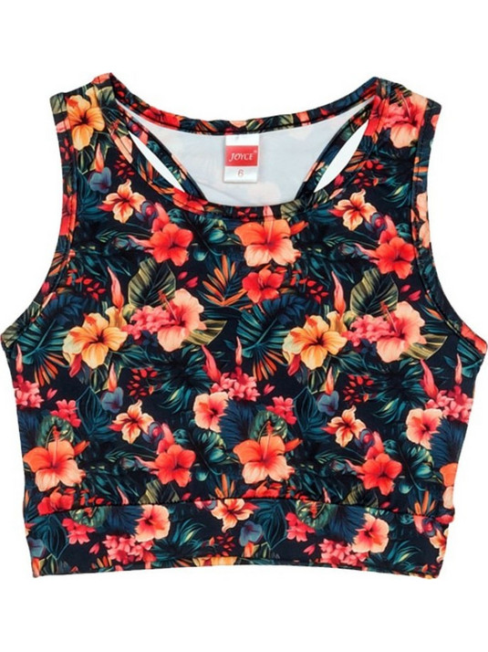 Joyce Παιδικό Crop Top Αμάνικο Μαύρο Πορτοκαλί 2513517