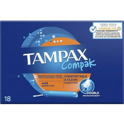 Tampax Compak Super Plus Ταμπόν με Απλικατέρ για Αυξημένη Ροή 4 Σταγόνες 18τμχ