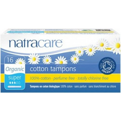Natracare Organic Super Ταμπόν για Αυξημένη Ροή 3 Σταγόνες από 100% Βαμβάκι 16τμχ