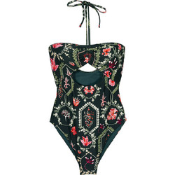 Solano Ολόσωμο Μαγιό Strapless Μαύρο Πράσινο 40-2440