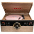 Akai ATT-300CC Πικάπ Βαλιτσάκι με Ηχεία & Προενίσχυση Bluetooth & USB Brown