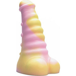 Kiotos Revolt Pink Smash 12 Dildo με Βεντούζα & Όρχεις Κίτρινο Ροζ
