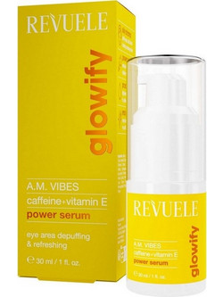 Revuele Glowify A.M Vibes Caffeine & Vitamin E Αντιγηραντικό Ενυδατικό Serum Ματιών με Βιταμίνη E & Καφεΐνη 3ml