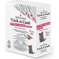 Wellfed Lick n' Care Kitten - Young with Delicate Duck 360gr
