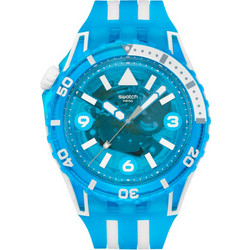 Swatch Ανδρικό Ρολόι με Γαλάζιο Καουτσούκ Λουράκι SSCU09S100