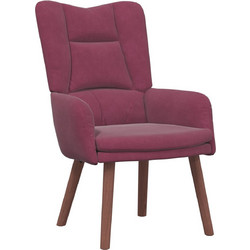 vidaXL Πολυθρόνα Relax Βελούδινη Κόκκινη 42001808
