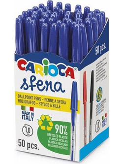 Carioca Sfera Στυλό Διαρκείας 1mm Μπλε 50τμχ