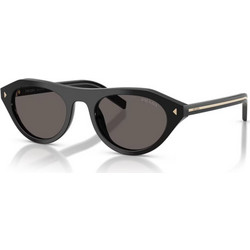 Prada PRB15S 16K731 Γυναικεία Γυαλιά Ηλίου Οβάλ Κοκάλινα Μαύρα με Μαύρο Φακό