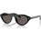 Prada PRB15S 16K731 Γυναικεία Γυαλιά Ηλίου Οβάλ Κοκάλινα Μαύρα με Μαύρο Φακό