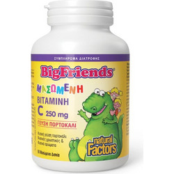 Natural Factors Vitamin C Big Friends 250mg 90 Μασώμενα Δισκία